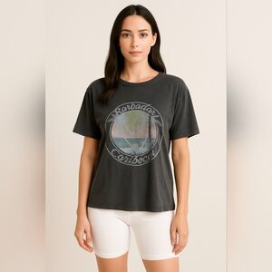 Mate The Label Barbados Distressed Graphic Tee Small/Medium NWOT